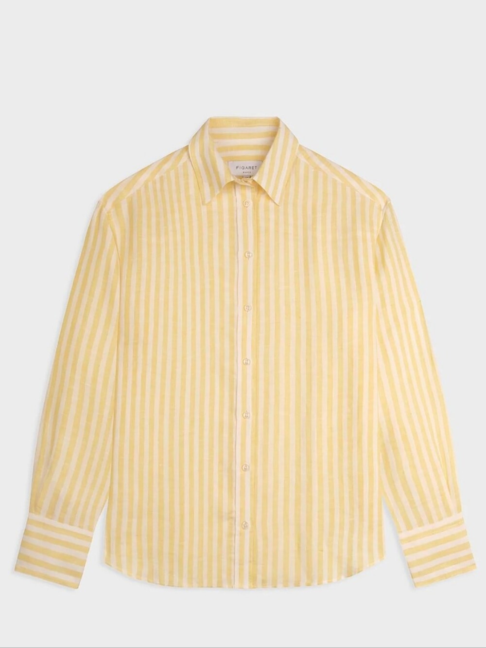 Figaret Paris Yellow Striped Linen Ambre Shirt NWT Size 40 (US 8)